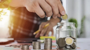 Person comparing investment returns of savings and money market