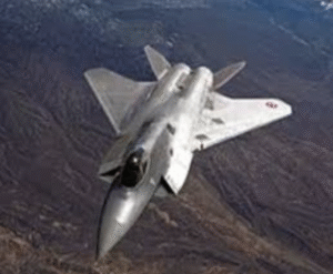 Futuristic fighter jet concept flying in Indian skies