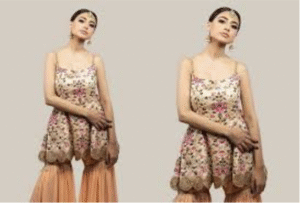 Stylish women wearing peplum tops in new designs