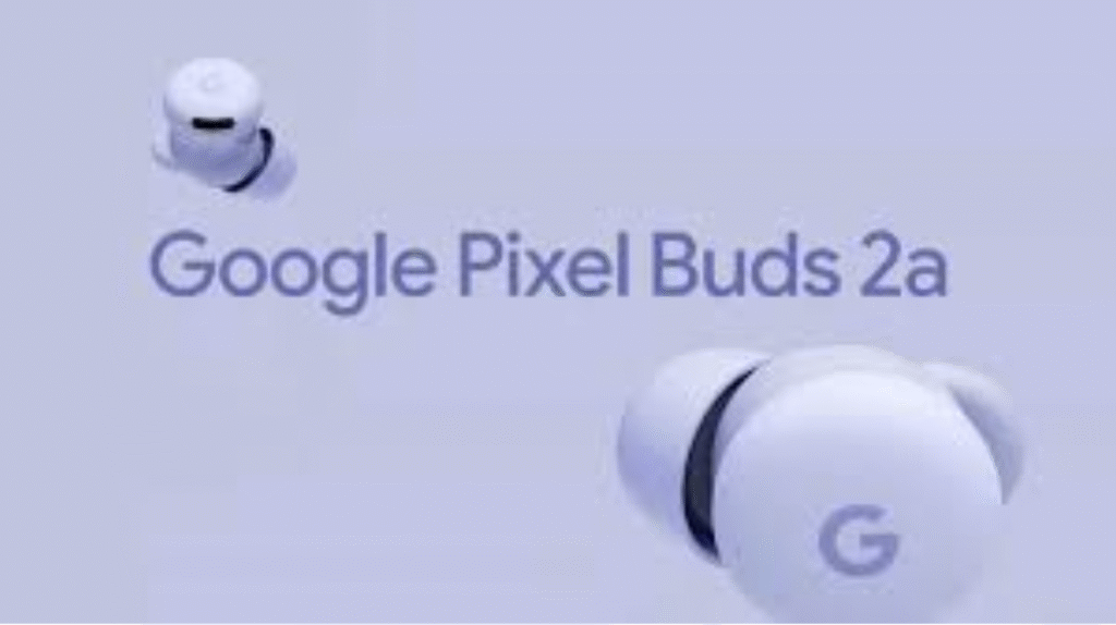 Pixel Buds 2A wireless earbuds front view with charging case