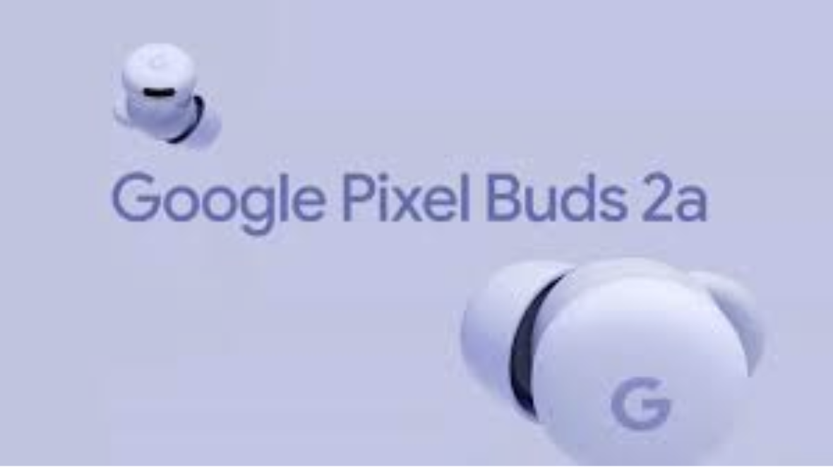 Pixel Buds 2A wireless earbuds front view with charging case